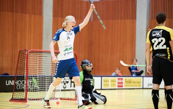 Joona Rantala on viidentenä NLB:n pistepörssissä. Kuva: Michael Peter / Unihockey.ch